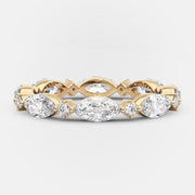 0.30 CT Marquise Cut Round Cut Lab Grown Diamond Band For Her Mapple Gems